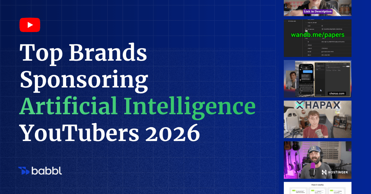 Who Sponsors AI YouTubers? 60 Brands, Ranked (2026 Data)